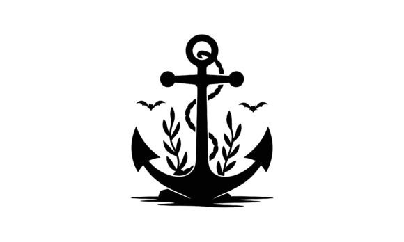 Download Anchor with Bats and Foliage Design - Foliage design Collection