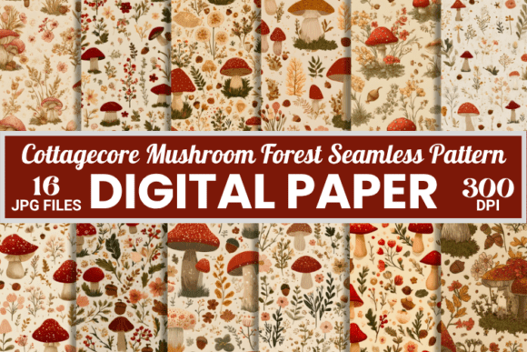 Download Cottagecore Mushroom Forest Patterns - Premium Resources