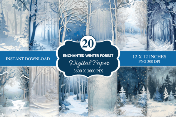 Download Enchanted Winter Forest Patterns - Premium Resources