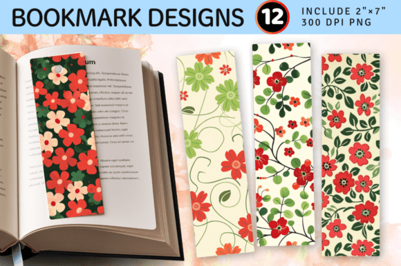 Download Red and Green Cute Flowers PNG Bookmark - Premium Resources